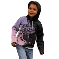 Personalised Polynesia Fishing Kid Hoodie With Maori Hei Matau Fish Hook Pastel Art LT9 - Polynesian Pride