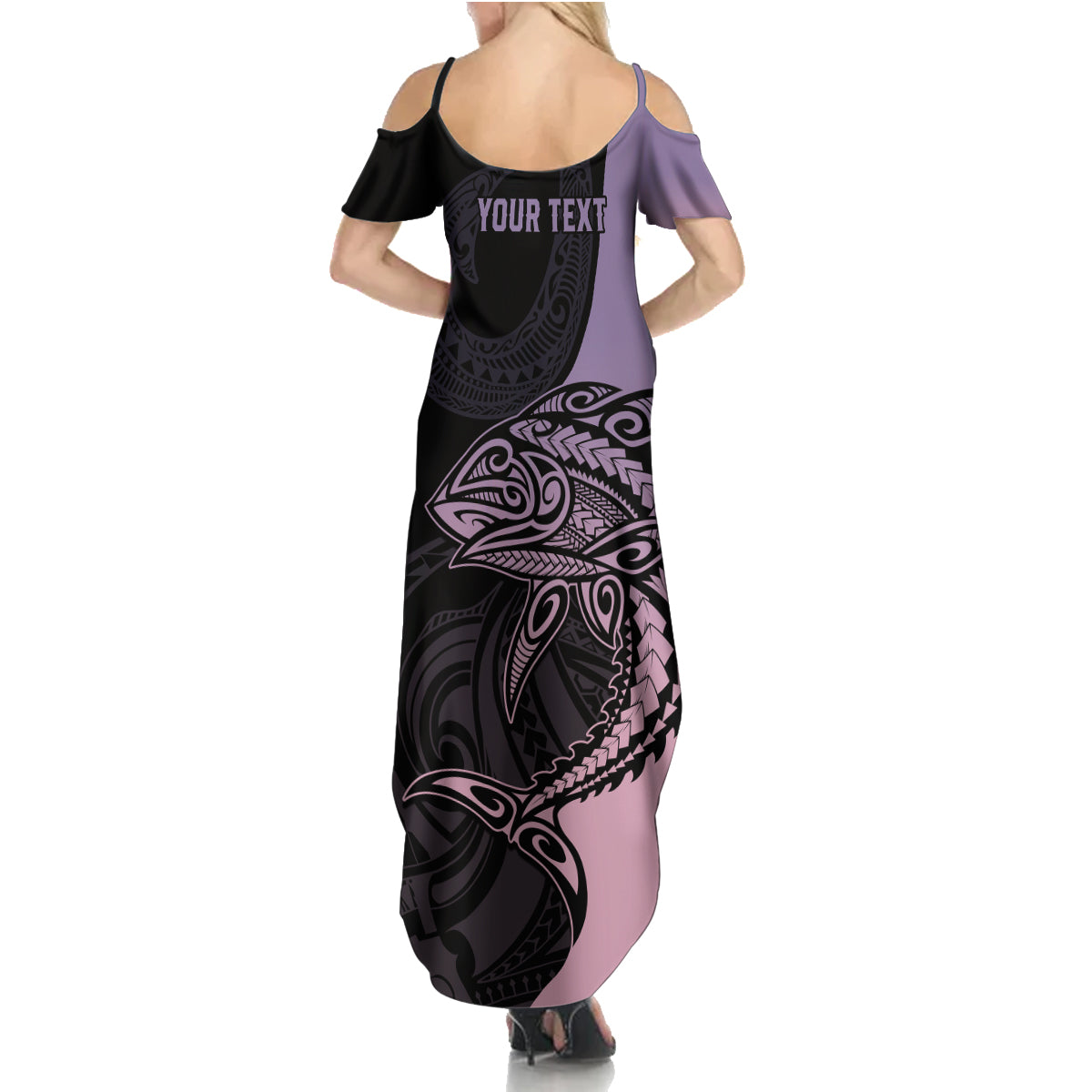 personalised-polynesia-fishing-summer-maxi-dress-with-maori-hei-matau-fish-hook-pastel-art