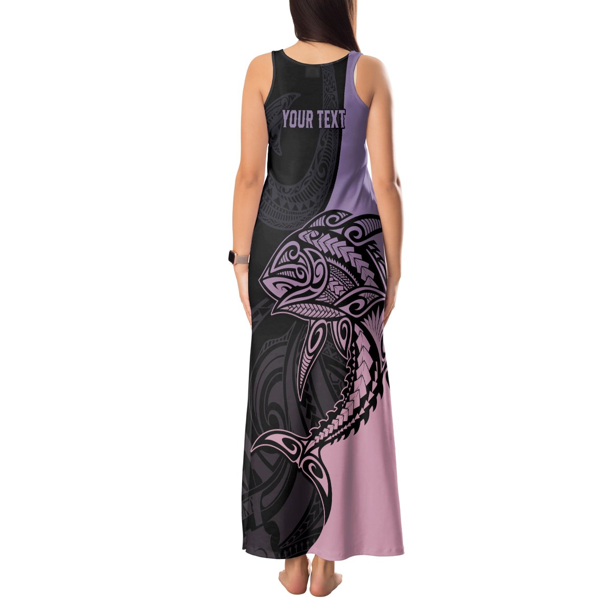 personalised-polynesia-fishing-tank-maxi-dress-with-maori-hei-matau-fish-hook-pastel-art