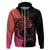 Personalised Polynesia Fishing Hoodie With Maori Hei Matau Fish Hook Pink Art LT9 - Polynesian Pride