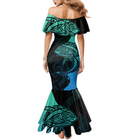 personalised-polynesia-fishing-family-matching-mermaid-dress-and-hawaiian-shirt-with-maori-hei-matau-fish-hook-turquoise-art