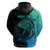 Personalised Polynesia Fishing Hoodie With Maori Hei Matau Fish Hook Turquoise Art LT9 - Polynesian Pride