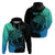 Personalised Polynesia Fishing Hoodie With Maori Hei Matau Fish Hook Turquoise Art LT9 - Polynesian Pride