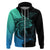 Personalised Polynesia Fishing Hoodie With Maori Hei Matau Fish Hook Turquoise Art LT9 - Polynesian Pride