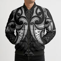 Maori Rugby Custom Ngaru Mangopare Bomber Puffer Jacket Black Whetu Niho Taniwha Motif LT9 - Polynesian Pride