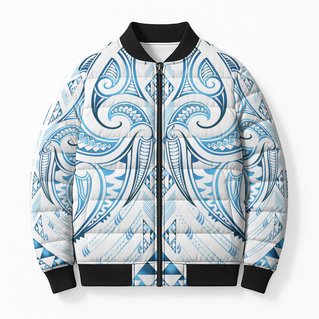 Maori Rugby Custom Ngaru Mangopare Bomber Puffer Jacket Kahui Whetu Niho Taniwha Motif LT9 Unisex Galaxy - Polynesian Pride