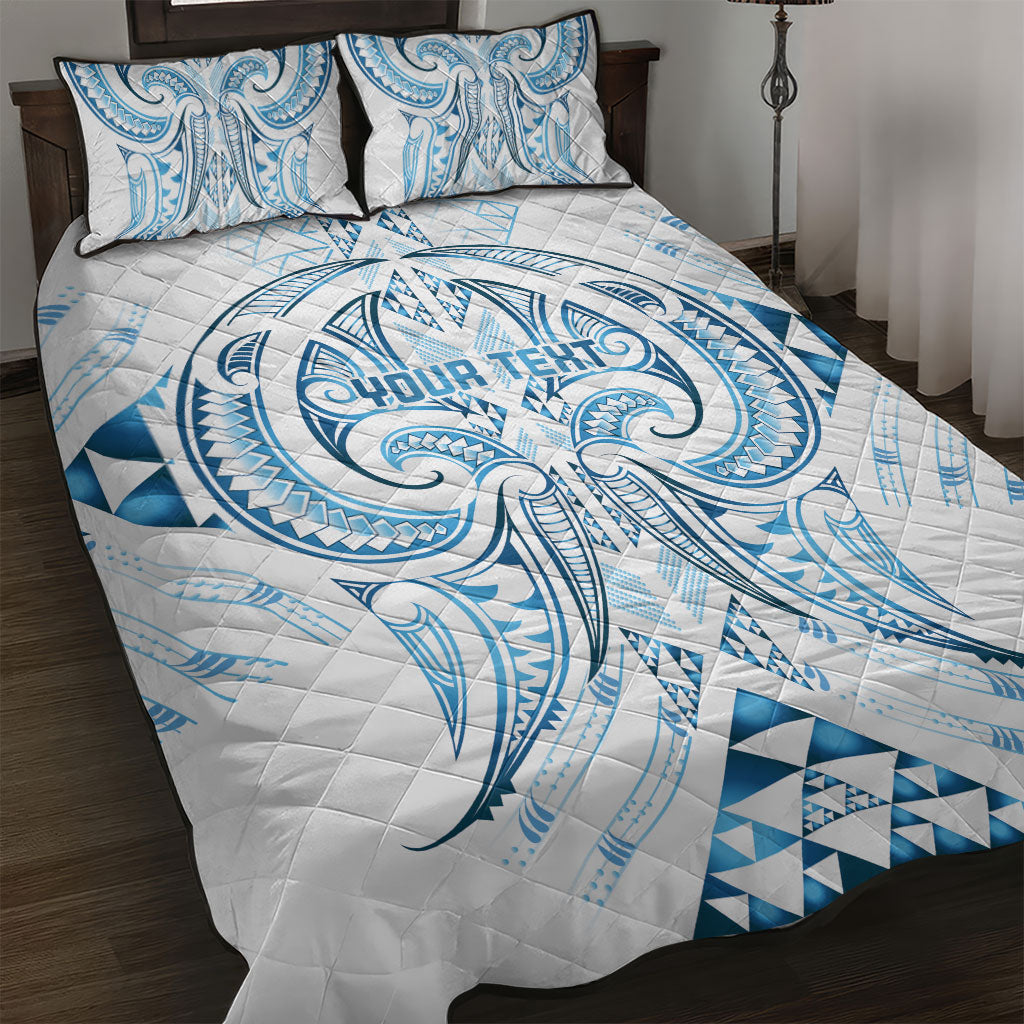 Maori Rugby Custom Ngaru Mangopare Quilt Bed Set Kahui Whetu Niho Taniwha Motif LT9 Galaxy - Polynesian Pride