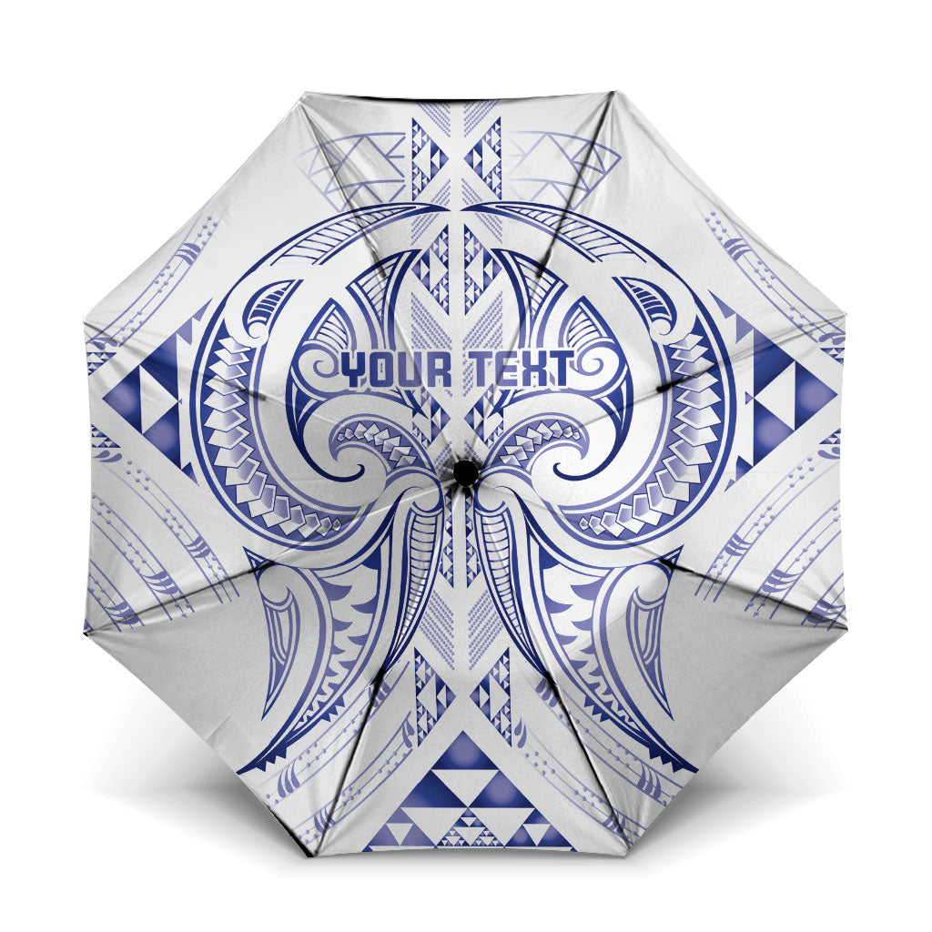 Maori Rugby Custom Ngaru Mangopare Umbrella Kikorangi Niho Taniwha Motif LT9 One Size Folded 11.42 inch Opened Diameter 37.4 inch Blue - Polynesian Pride