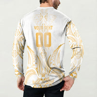 Maori Rugby Custom Ngaru Mangopare Button Sweatshirt Koura Niho Taniwha Motif LT9 - Polynesian Pride