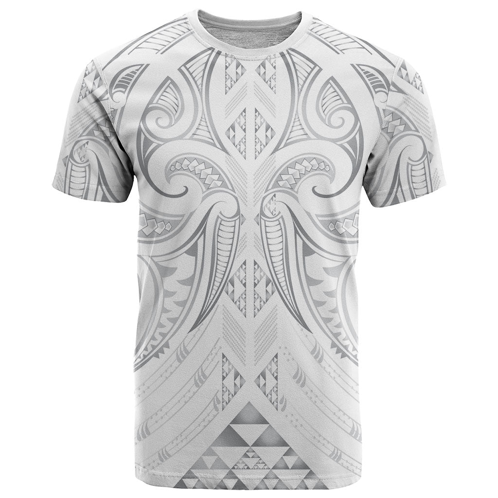 Maori Rugby Custom Ngaru Mangopare T Shirt Kiwikiwi Niho Taniwha Motif LT9 Grey - Polynesian Pride