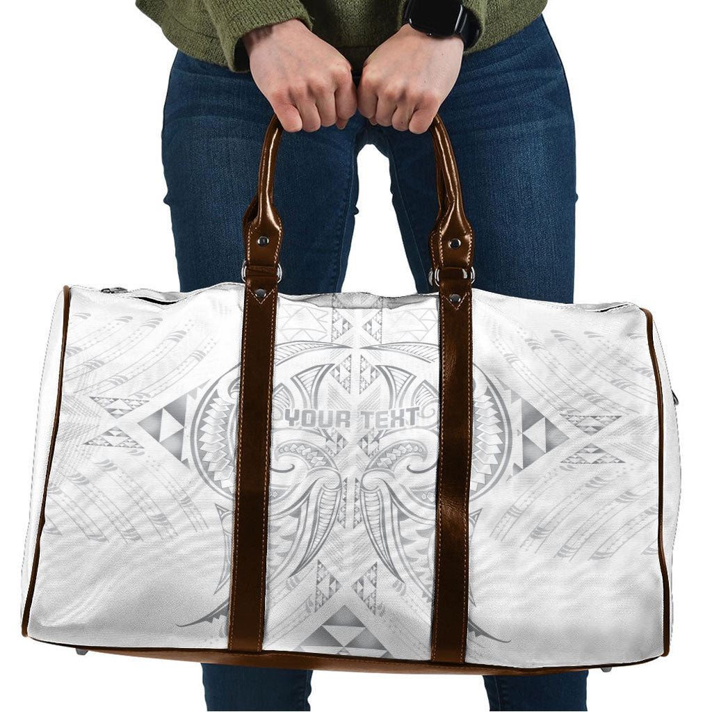 Maori Rugby Custom Ngaru Mangopare Travel Bag Kiwikiwi Niho Taniwha Motif LT9 Grey - Polynesian Pride