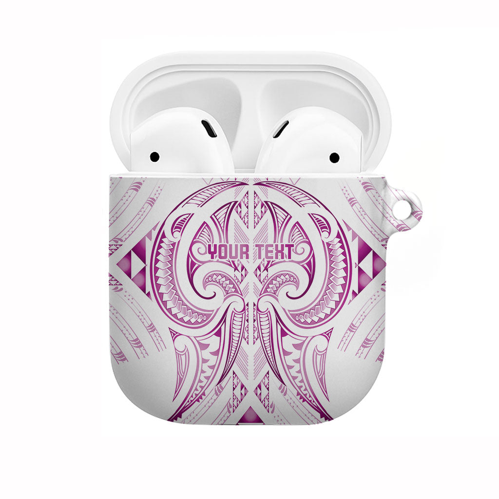 Maori Rugby Custom Ngaru Mangopare AirPods Case Mawhero Niho Taniwha Motif LT9 Pink - Polynesian Pride