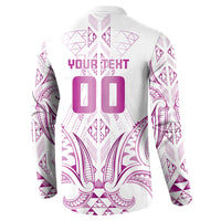 Maori Rugby Custom Ngaru Mangopare Button Sweatshirt Mawhero Niho Taniwha Motif LT9 - Polynesian Pride