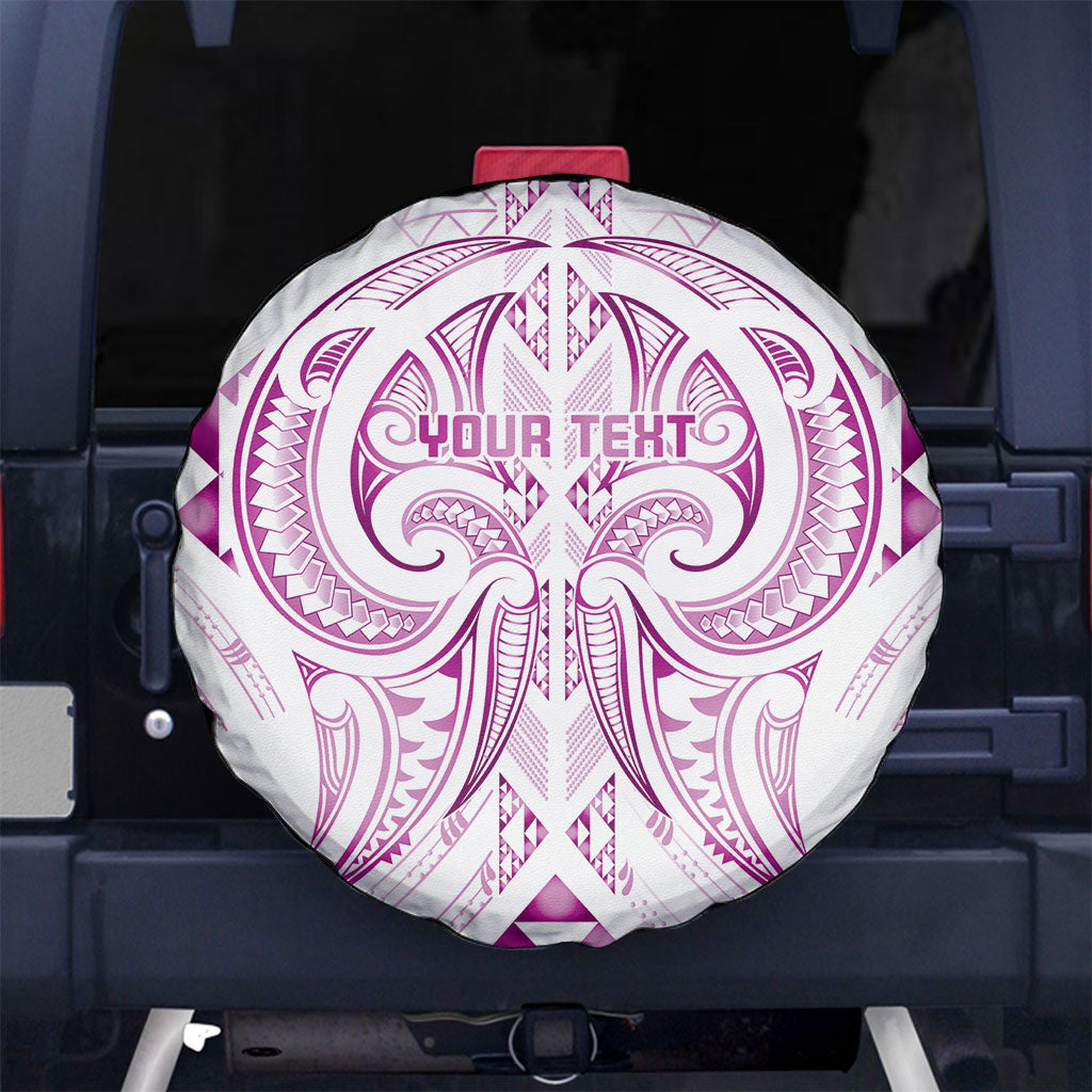 Maori Rugby Custom Ngaru Mangopare Spare Tire Cover Mawhero Niho Taniwha Motif LT9 No hole Pink - Polynesian Pride