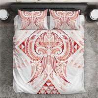 Maori Rugby Custom Ngaru Mangopare Bedding Set Whero Niho Taniwha Motif LT9 Red - Polynesian Pride