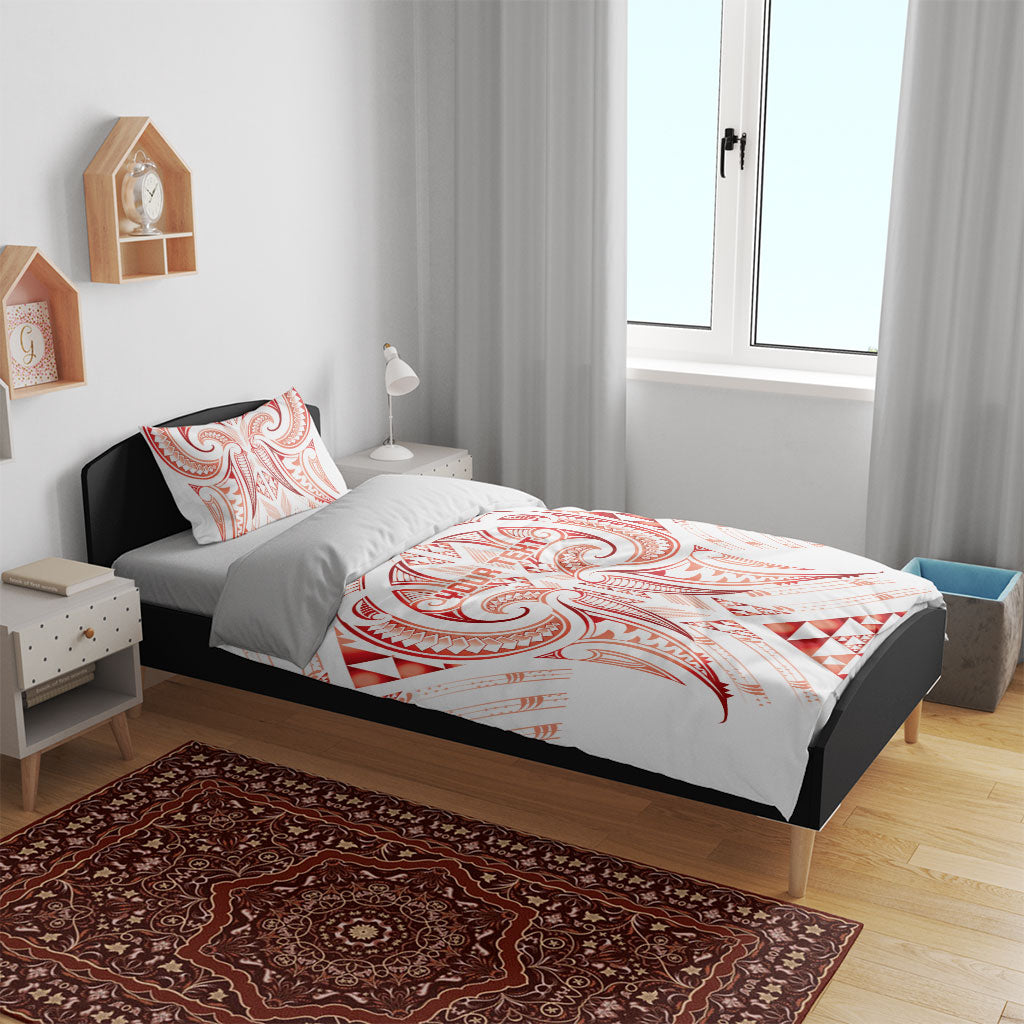 Maori Rugby Custom Ngaru Mangopare Bedding Set Whero Niho Taniwha Motif LT9 - Polynesian Pride