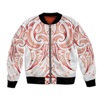 Maori Rugby Custom Ngaru Mangopare Bomber Jacket Whero Niho Taniwha Motif LT9 Unisex Red - Polynesian Pride