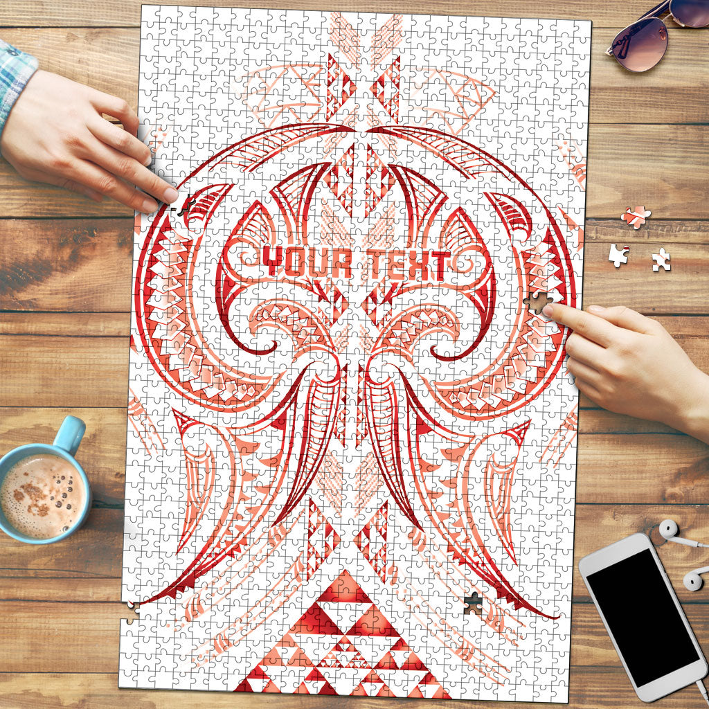 Maori Rugby Custom Ngaru Mangopare Puzzle Whero Niho Taniwha Motif LT9 Red - Polynesian Pride