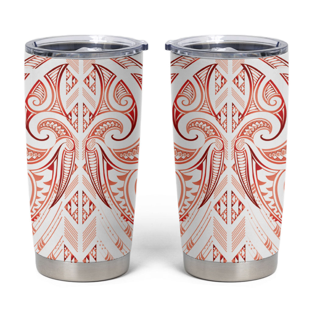 Maori Rugby Custom Ngaru Mangopare Tumbler Cup Whero Niho Taniwha Motif LT9 Red - Polynesian Pride