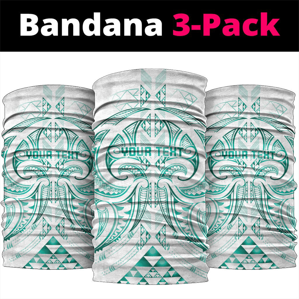 Maori Rugby Custom Ngaru Mangopare Neck Gaiter Karikiorangi Taniwha Motif LT9 package One Size: 25*50cm Turquoise - Polynesian Pride
