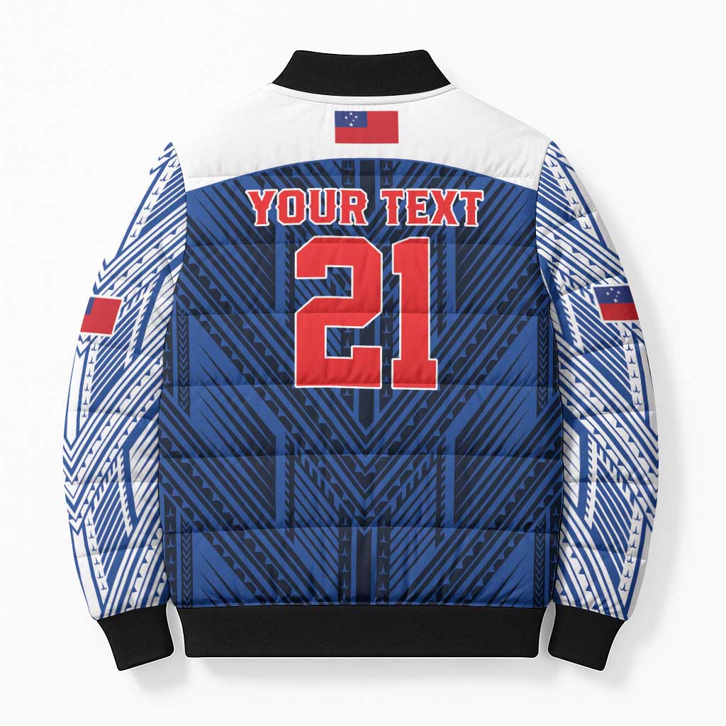 Custom Rugby Toa Samoa Bomber Puffer Jacket Samoa mo Samoa Island Warrior Pride - Polynesian Pride