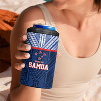 Custom Rugby Toa Samoa 4 in 1 Can Cooler Tumbler Samoa mo Samoa Island Warrior Pride - Polynesian Pride