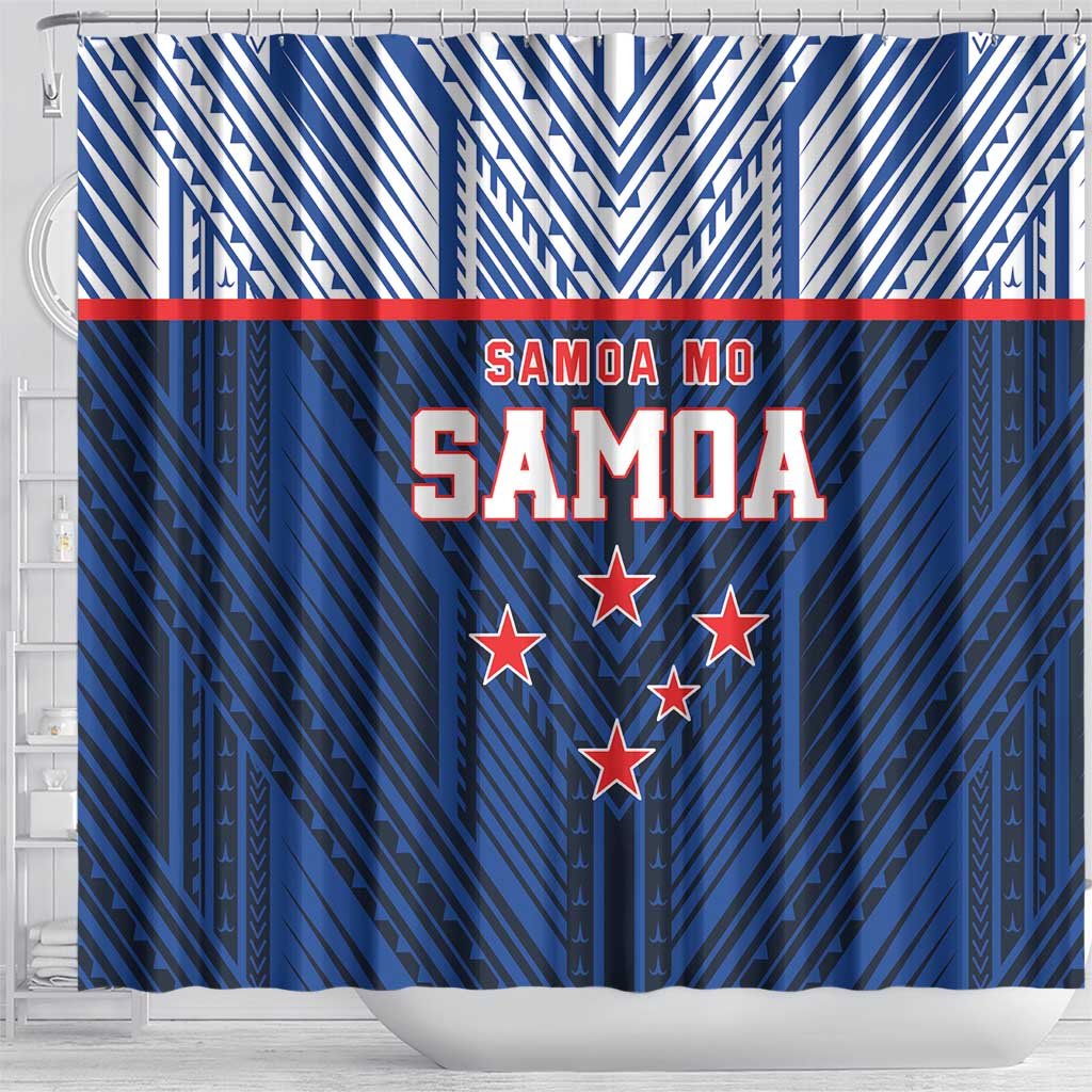 Rugby Toa Samoa Shower Curtain Samoa mo Samoa Island Warrior Pride - Polynesian Pride