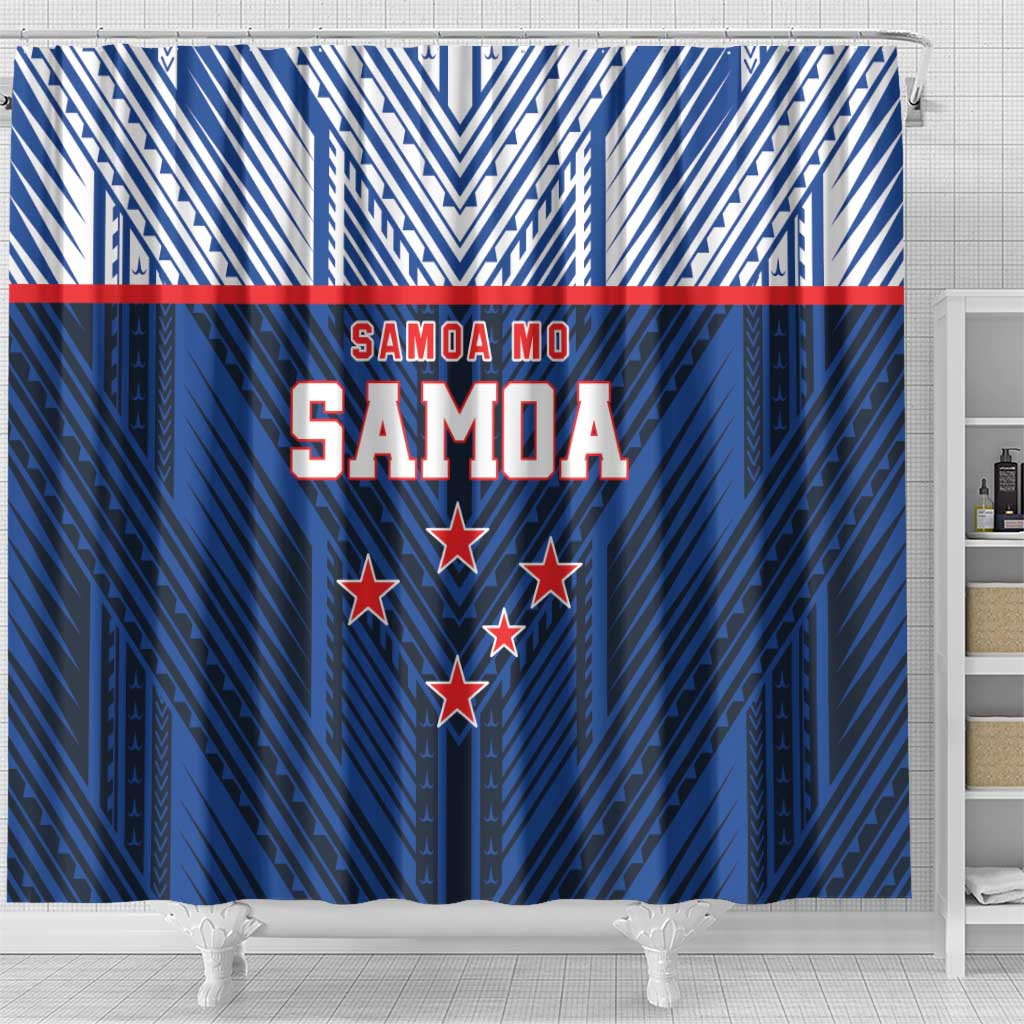 Rugby Toa Samoa Shower Curtain Samoa mo Samoa Island Warrior Pride - Polynesian Pride