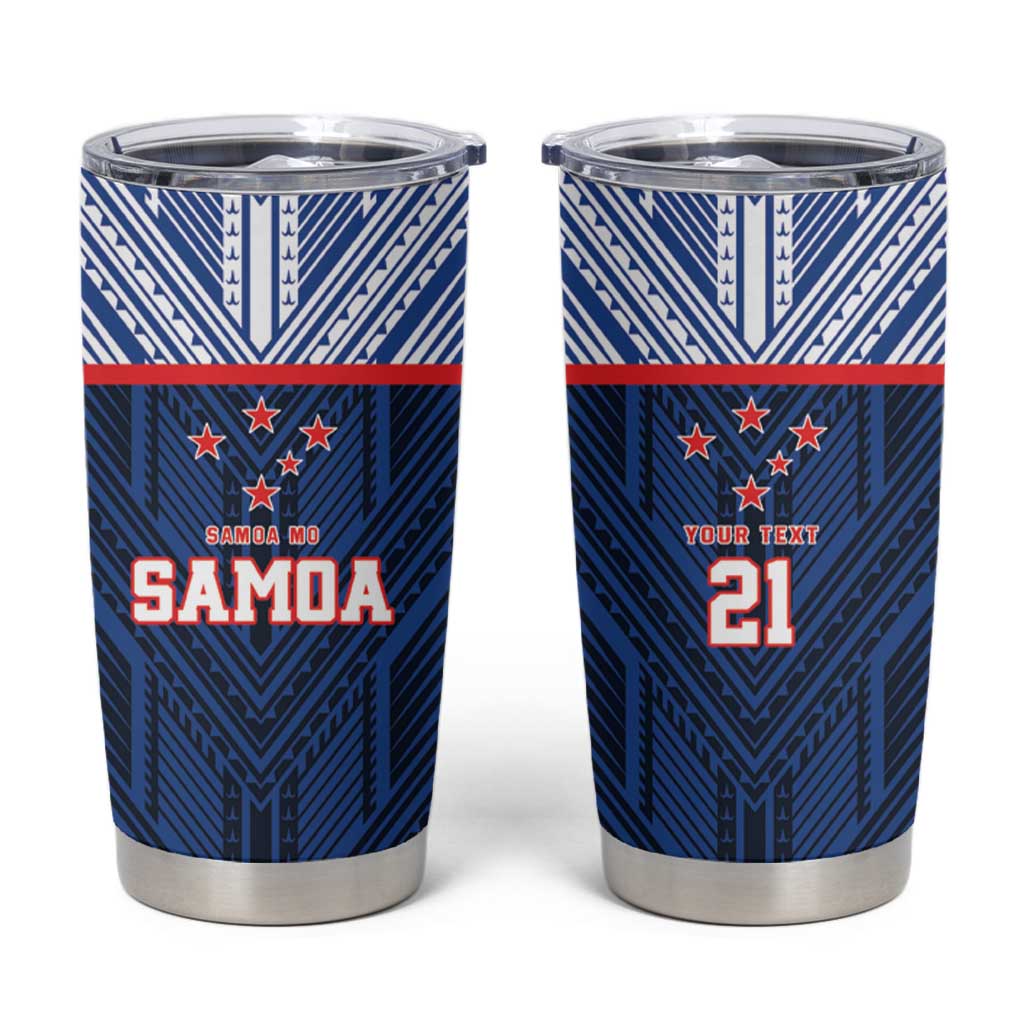 Custom Rugby Toa Samoa Tumbler Cup Samoa mo Samoa Island Warrior Pride - Polynesian Pride