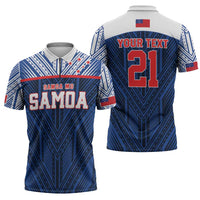 Custom Rugby Toa Samoa Zipper Polo Shirt Samoa mo Samoa Island Warrior Pride - Polynesian Pride