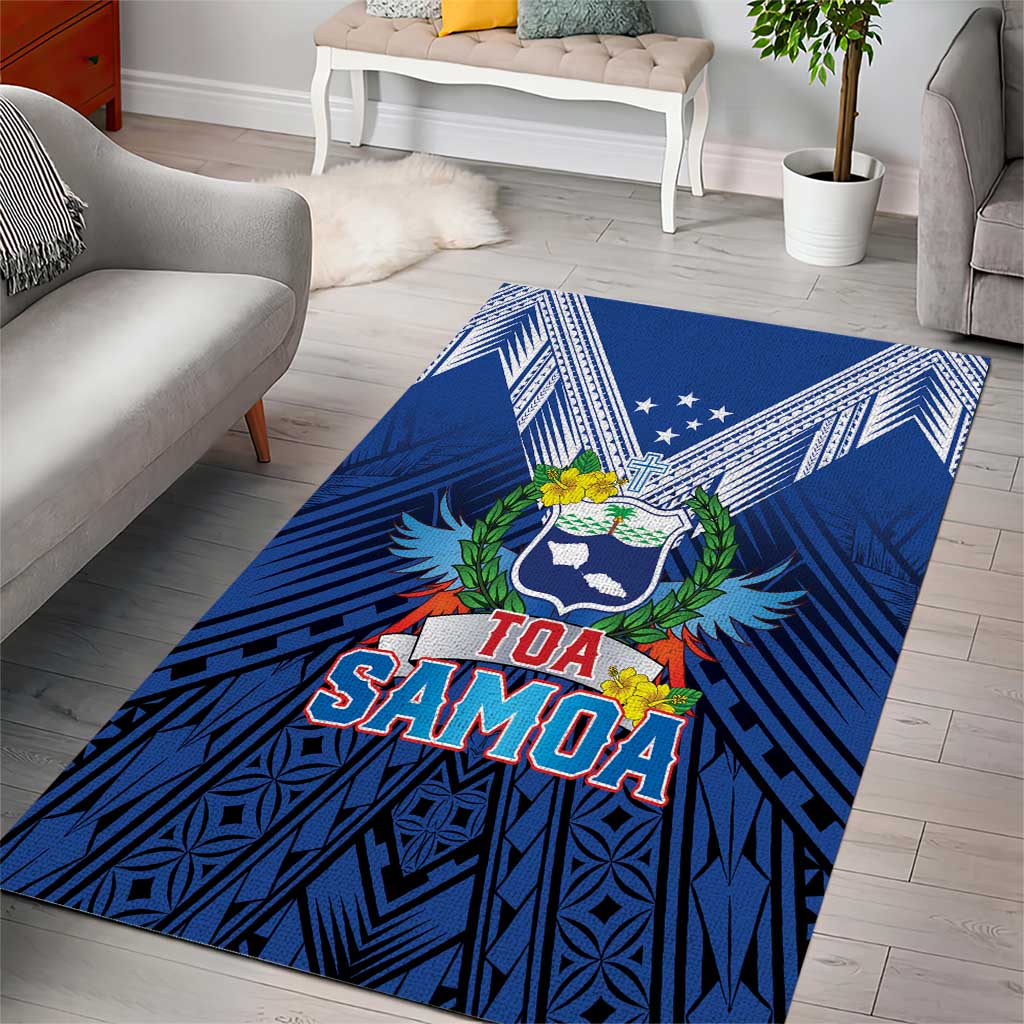 Rugby Toa Samoa Area Rug Samoa mo Samoa Strength in Tatau - Polynesian Pride