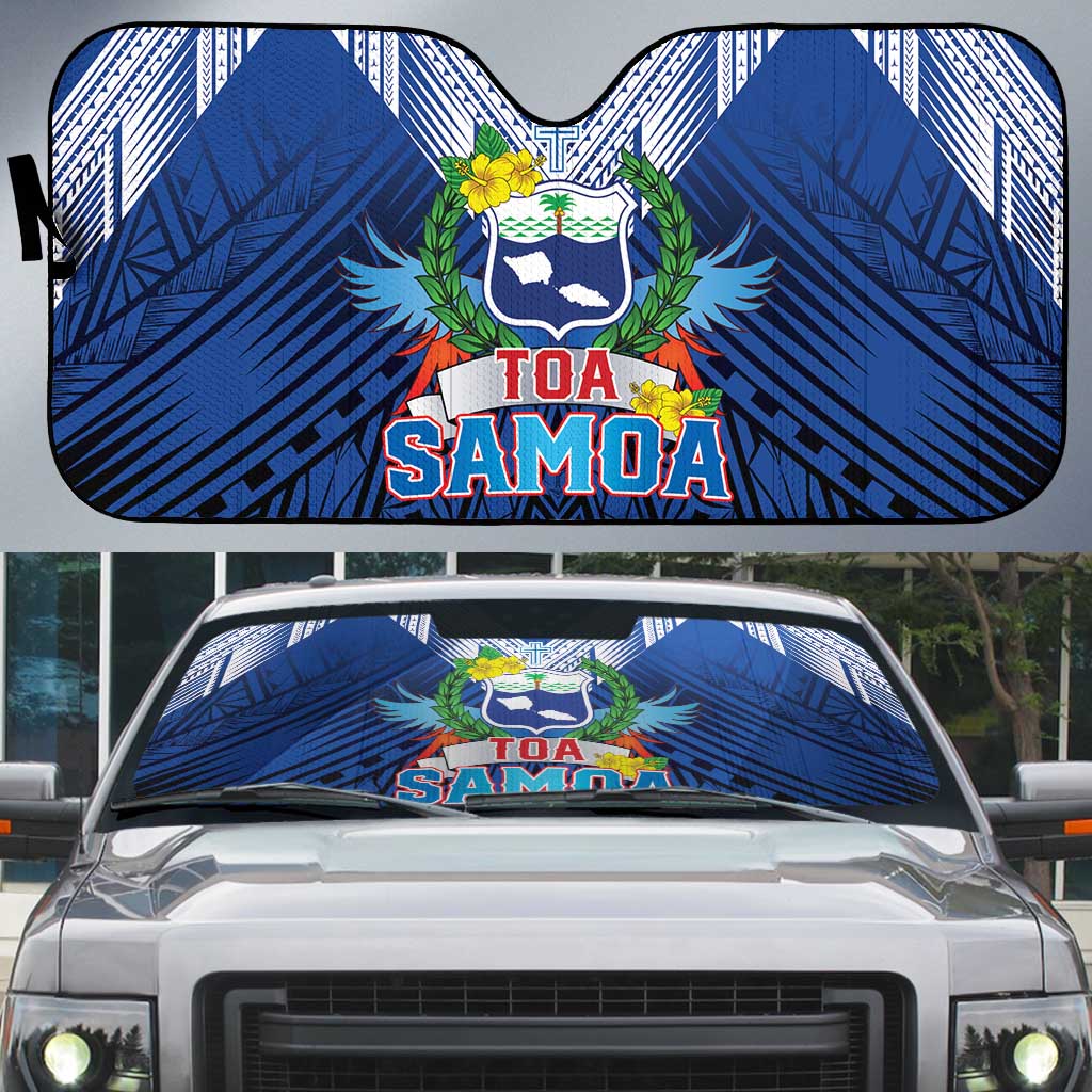 Rugby Toa Samoa Auto Sun Shade Samoa mo Samoa Strength in Tatau - Polynesian Pride