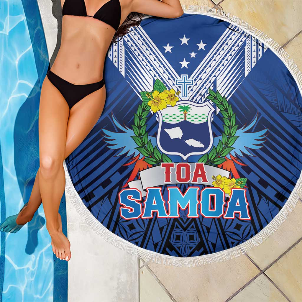 Rugby Toa Samoa Beach Blanket Samoa mo Samoa Strength in Tatau - Polynesian Pride