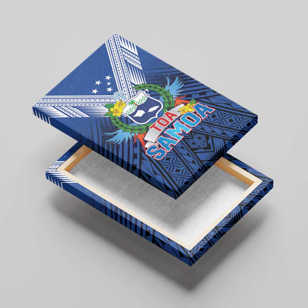 Rugby Toa Samoa Canvas Wall Art Samoa mo Samoa Strength in Tatau - Polynesian Pride