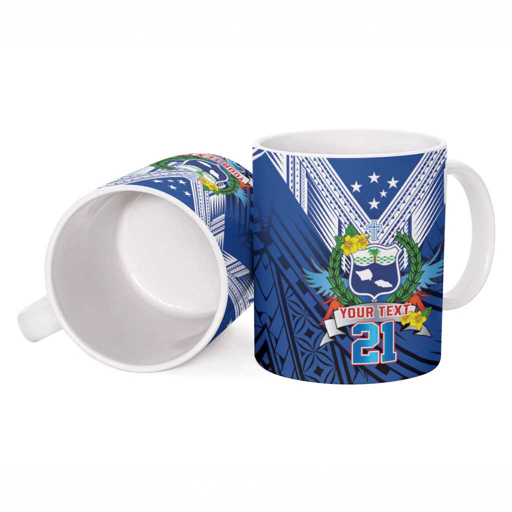 Custom Rugby Toa Samoa Ceramic Mug Samoa mo Samoa Strength in Tatau - Polynesian Pride