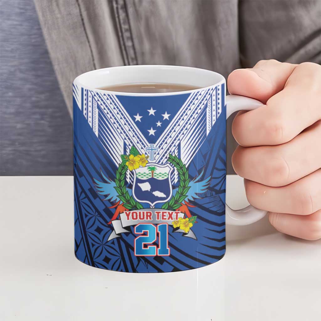 Custom Rugby Toa Samoa Ceramic Mug Samoa mo Samoa Strength in Tatau - Polynesian Pride