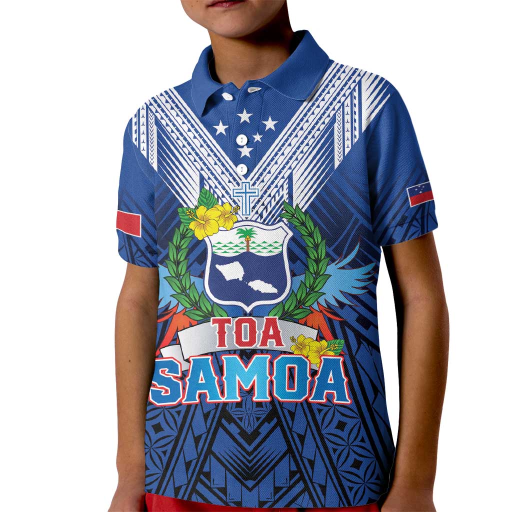 Custom Rugby Toa Samoa Kid Polo Shirt Samoa mo Samoa Strength in Tatau - Polynesian Pride
