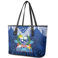 Rugby Toa Samoa Leather Tote Bag Samoa mo Samoa Strength in Tatau - Polynesian Pride
