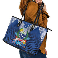 Rugby Toa Samoa Leather Tote Bag Samoa mo Samoa Strength in Tatau - Polynesian Pride