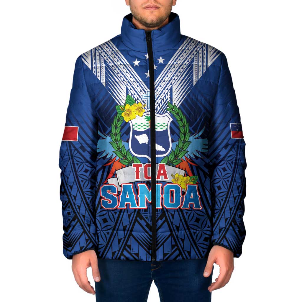 Custom Rugby Toa Samoa Padded Jacket Samoa mo Samoa Strength in Tatau - Polynesian Pride