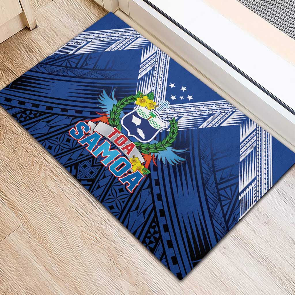 Rugby Toa Samoa Rubber Doormat Samoa mo Samoa Strength in Tatau - Polynesian Pride