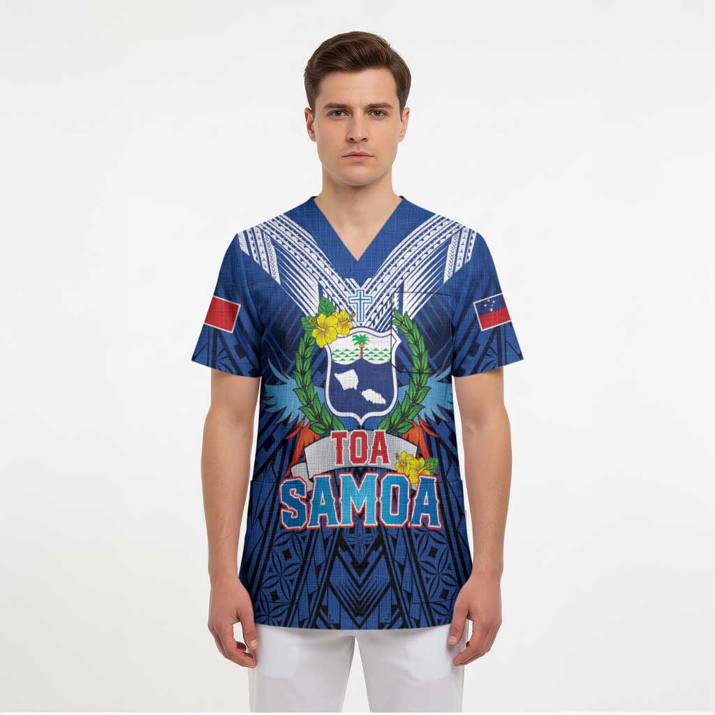 Custom Rugby Toa Samoa Scrub Top Samoa mo Samoa Strength in Tatau - Polynesian Pride