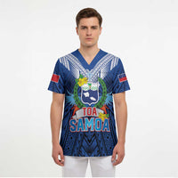 Custom Rugby Toa Samoa Scrub Top Samoa mo Samoa Strength in Tatau - Polynesian Pride