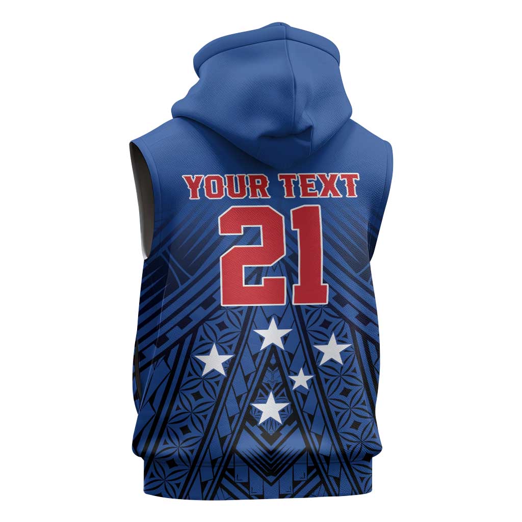 Custom Rugby Toa Samoa Sleeveless Zip Hoodie Samoa mo Samoa Strength in Tatau - Polynesian Pride