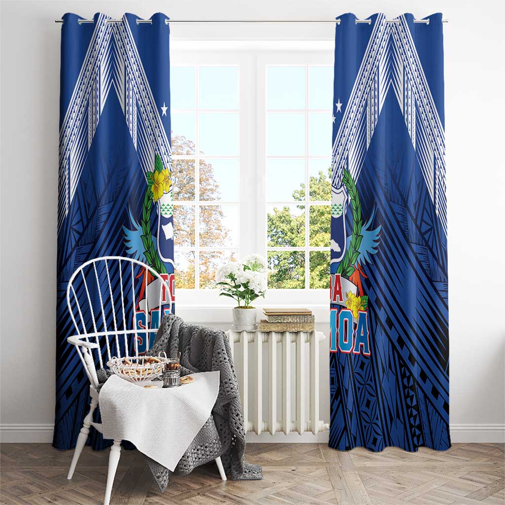 Rugby Toa Samoa Window Curtain Samoa mo Samoa Strength in Tatau - Polynesian Pride