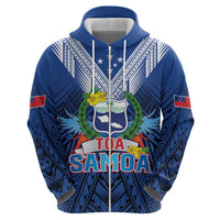 Custom Rugby Toa Samoa Zip Hoodie Samoa mo Samoa Strength in Tatau - Polynesian Pride