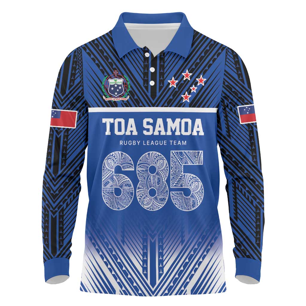 Toa Samoa 685 Long Sleeve Polo Shirt Uso Aso Uma For Life For Samoa - Polynesian Pride