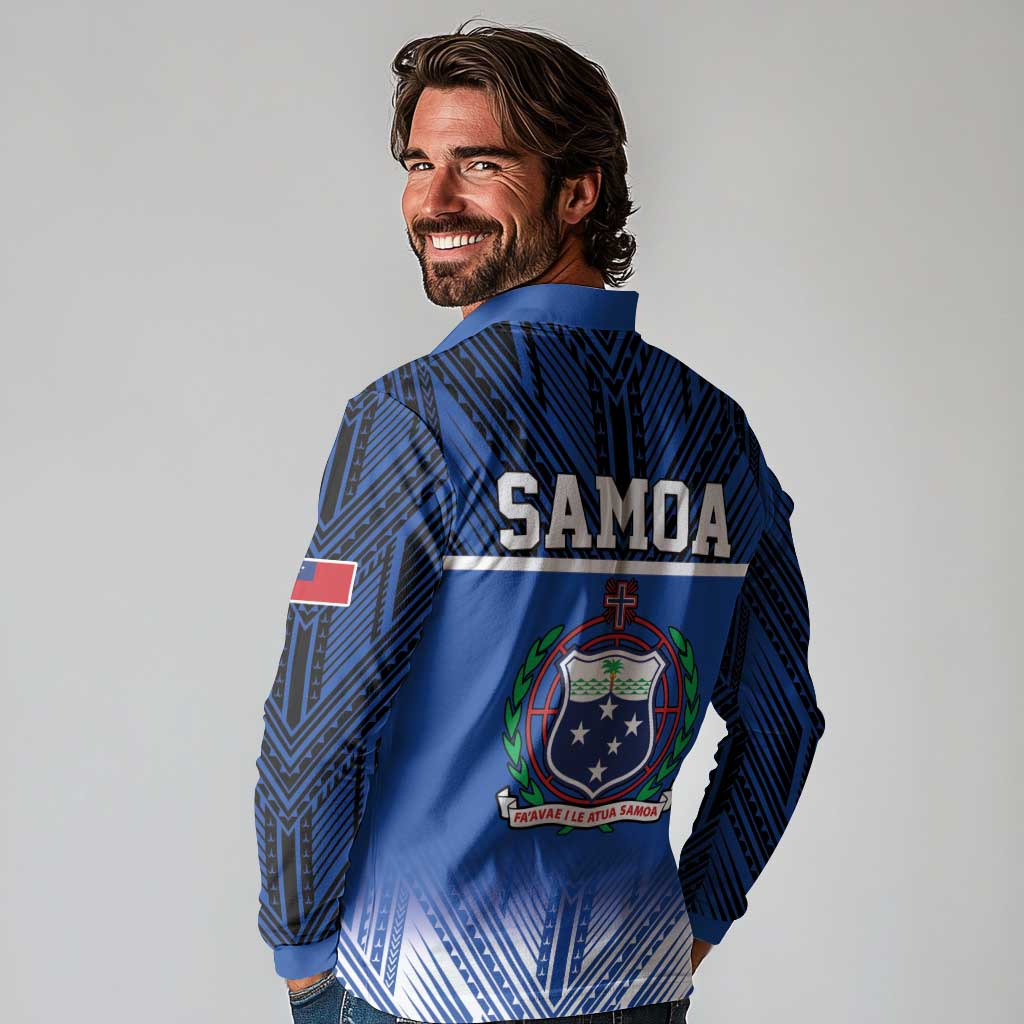 Toa Samoa 685 Long Sleeve Polo Shirt Uso Aso Uma For Life For Samoa - Polynesian Pride