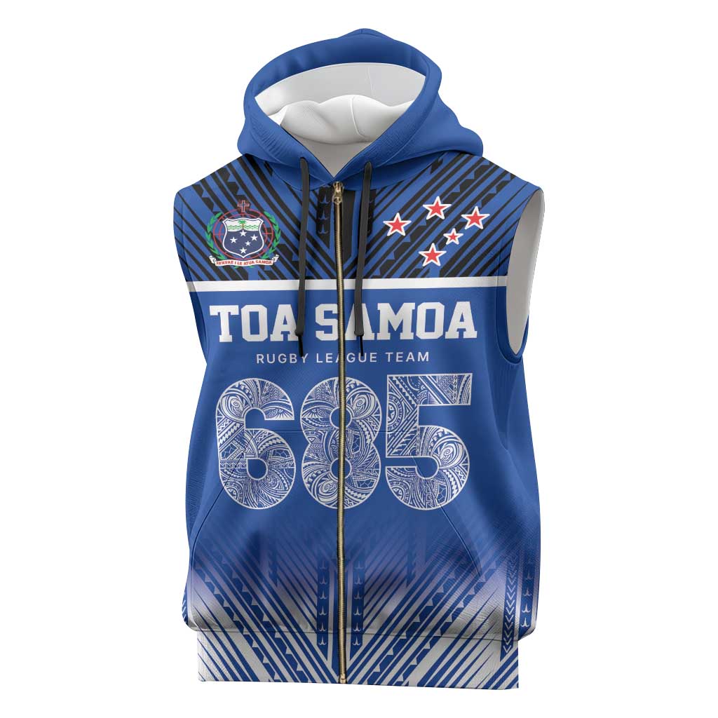 Toa Samoa 685 Sleeveless Zip Hoodie Uso Aso Uma For Life For Samoa - Polynesian Pride