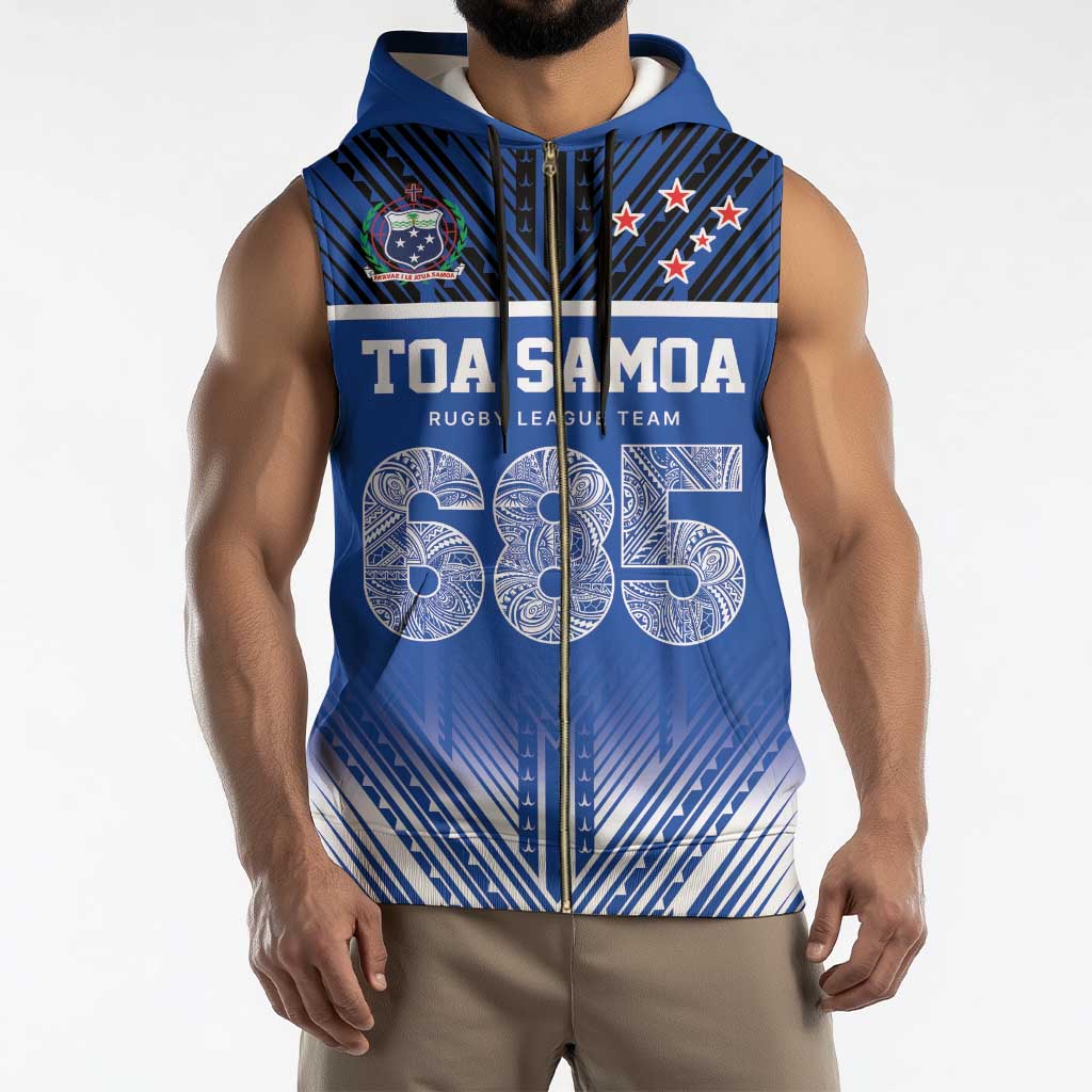 Toa Samoa 685 Sleeveless Zip Hoodie Uso Aso Uma For Life For Samoa - Polynesian Pride